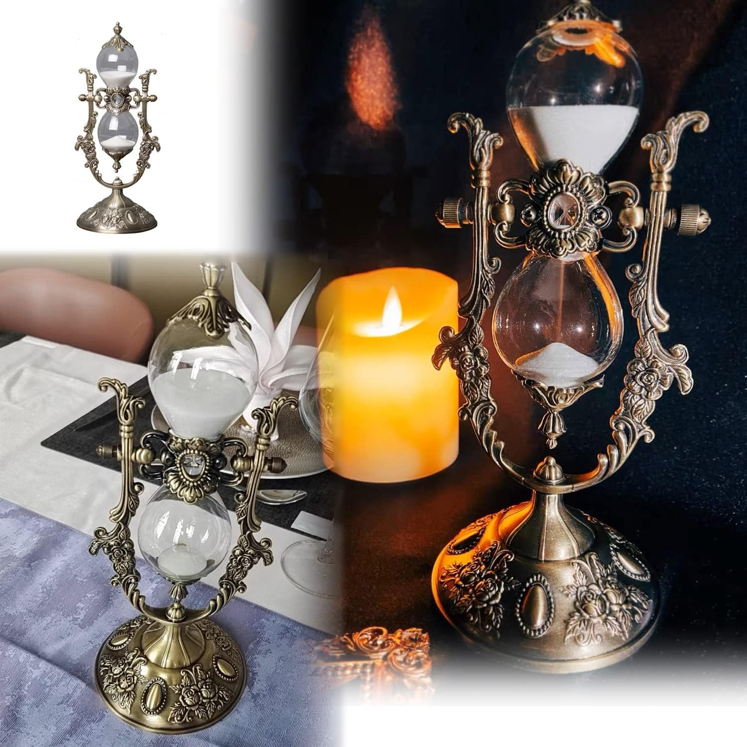 NIUASH hand blown glass hourglass with crystal clarity