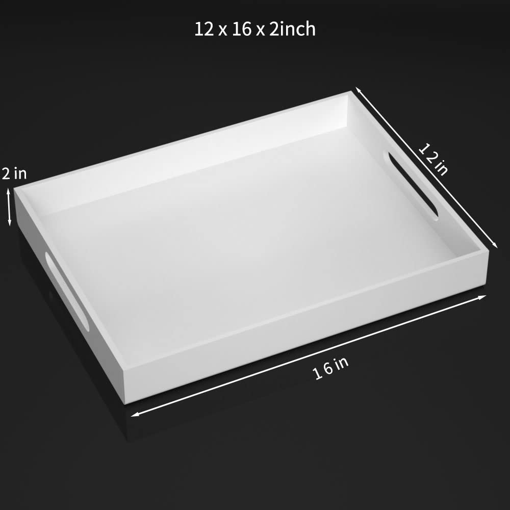 NIUBEE acrylic serving tray with side handles for easy serving on the go