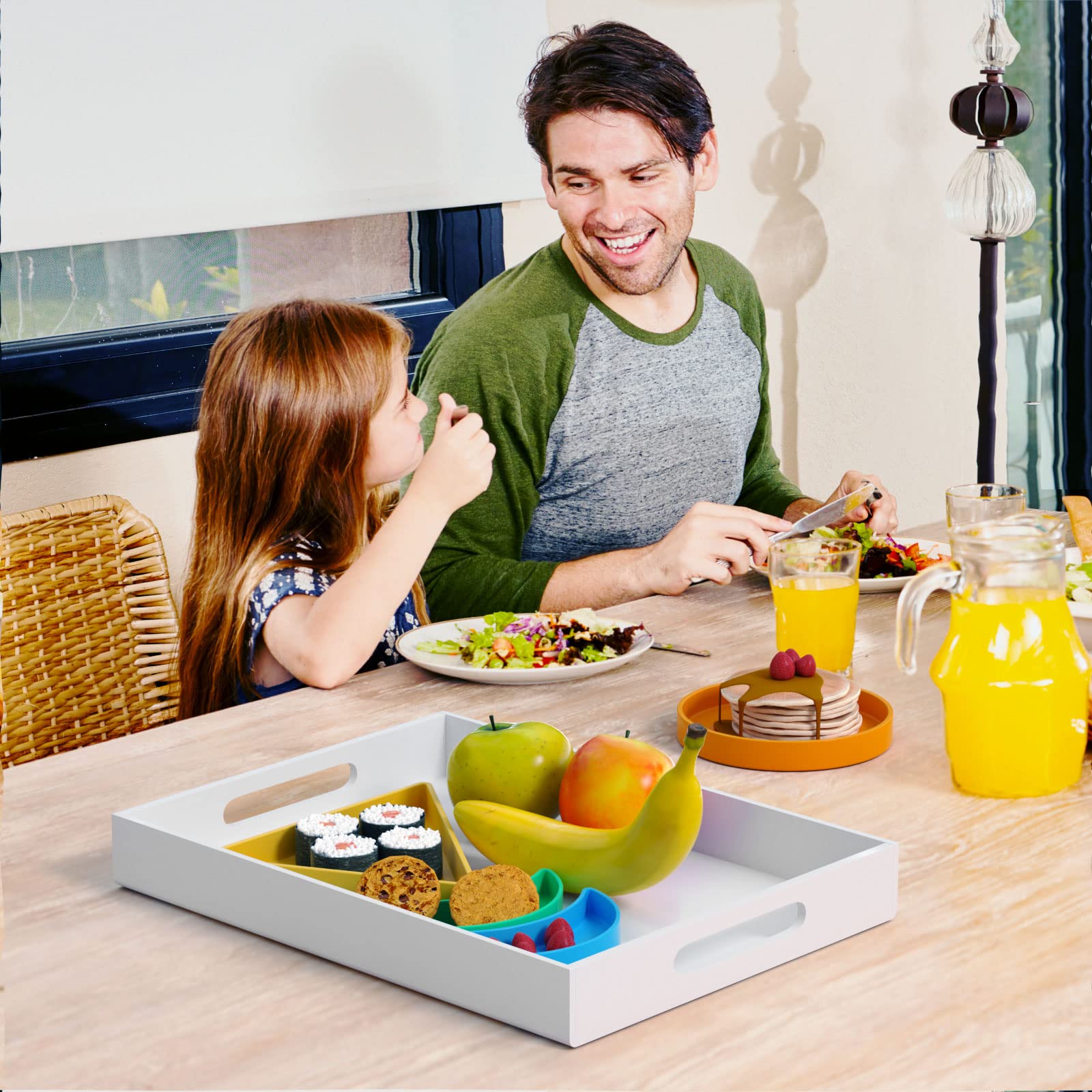 NIUBEE anti-slip mat included stabilizes the tray on surfaces