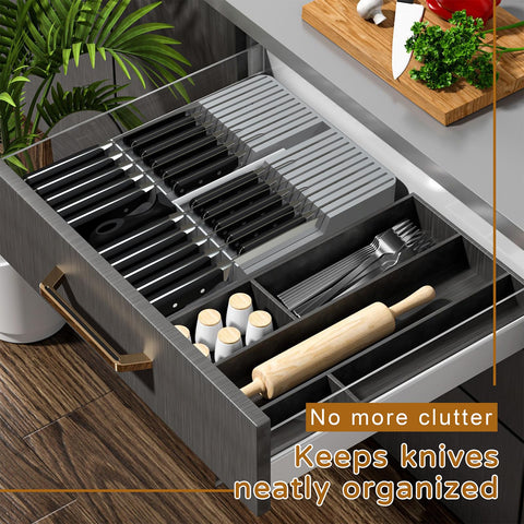 NIUXX drawer organizer fits most kitchen drawers for a neat workspace