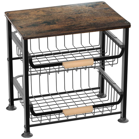 NiuYichee 3-layer basket on countertop keeps fruits organized and accessible.