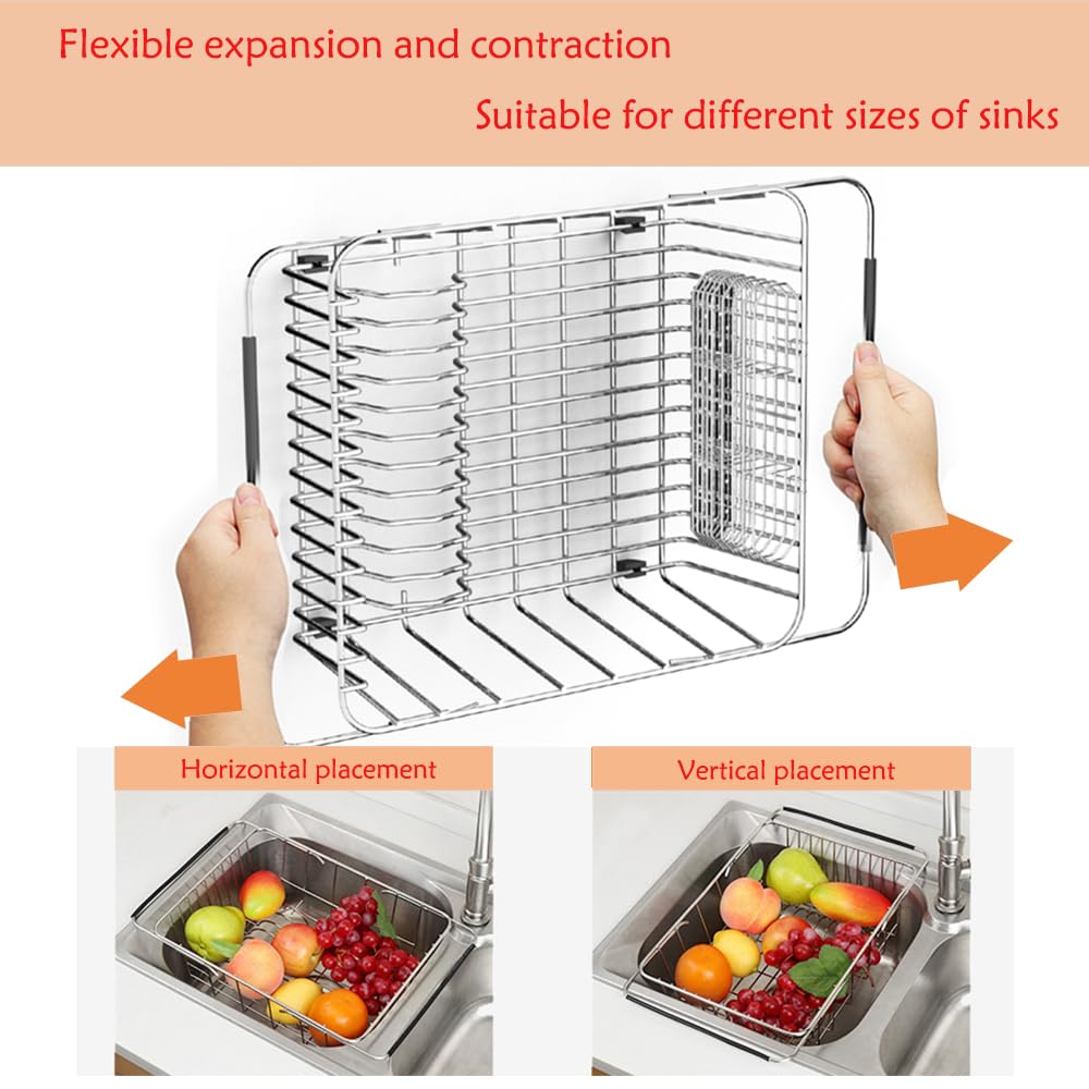 NiuYichee anti-slip rubber arm stabilizes rack inside the sink