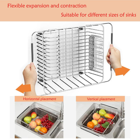 NiuYichee anti-slip rubber arm stabilizes rack inside the sink