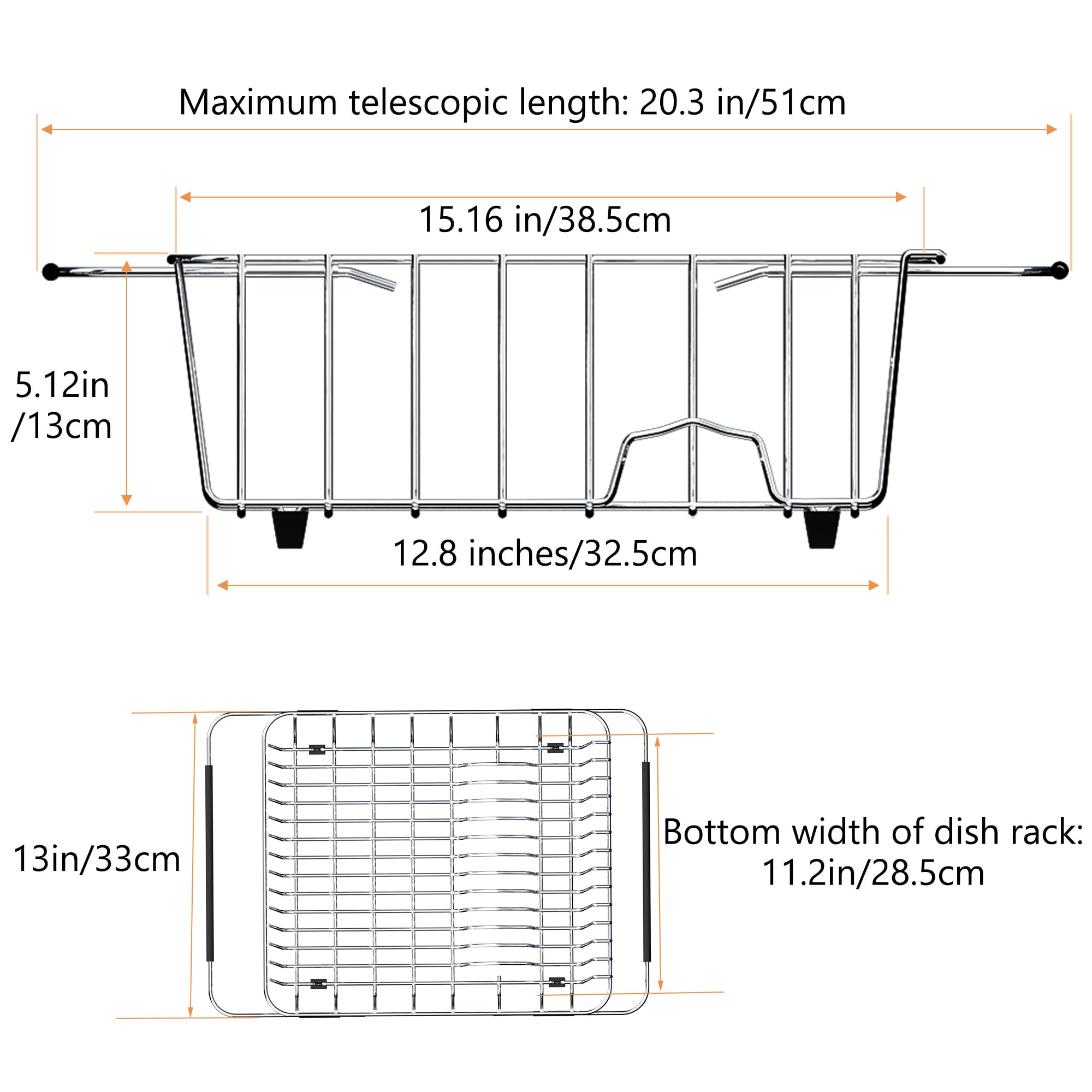 NiuYichee stainless steel dish drainer with utensil holder for organized drying
