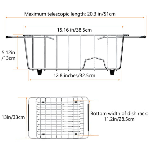 NiuYichee stainless steel dish drainer with utensil holder for organized drying