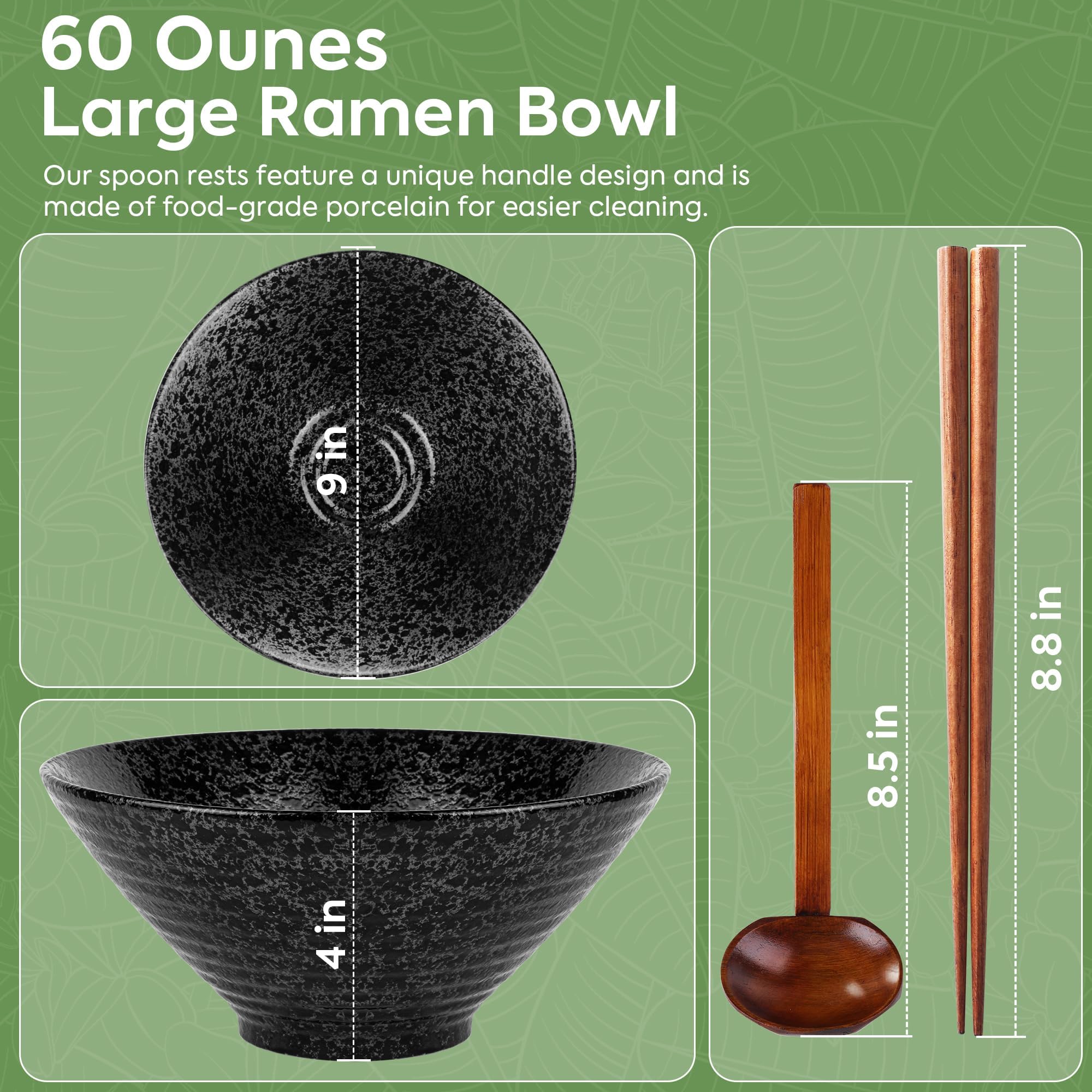 NJCHARMS ramen bowl chopsticks set included for authentic dining