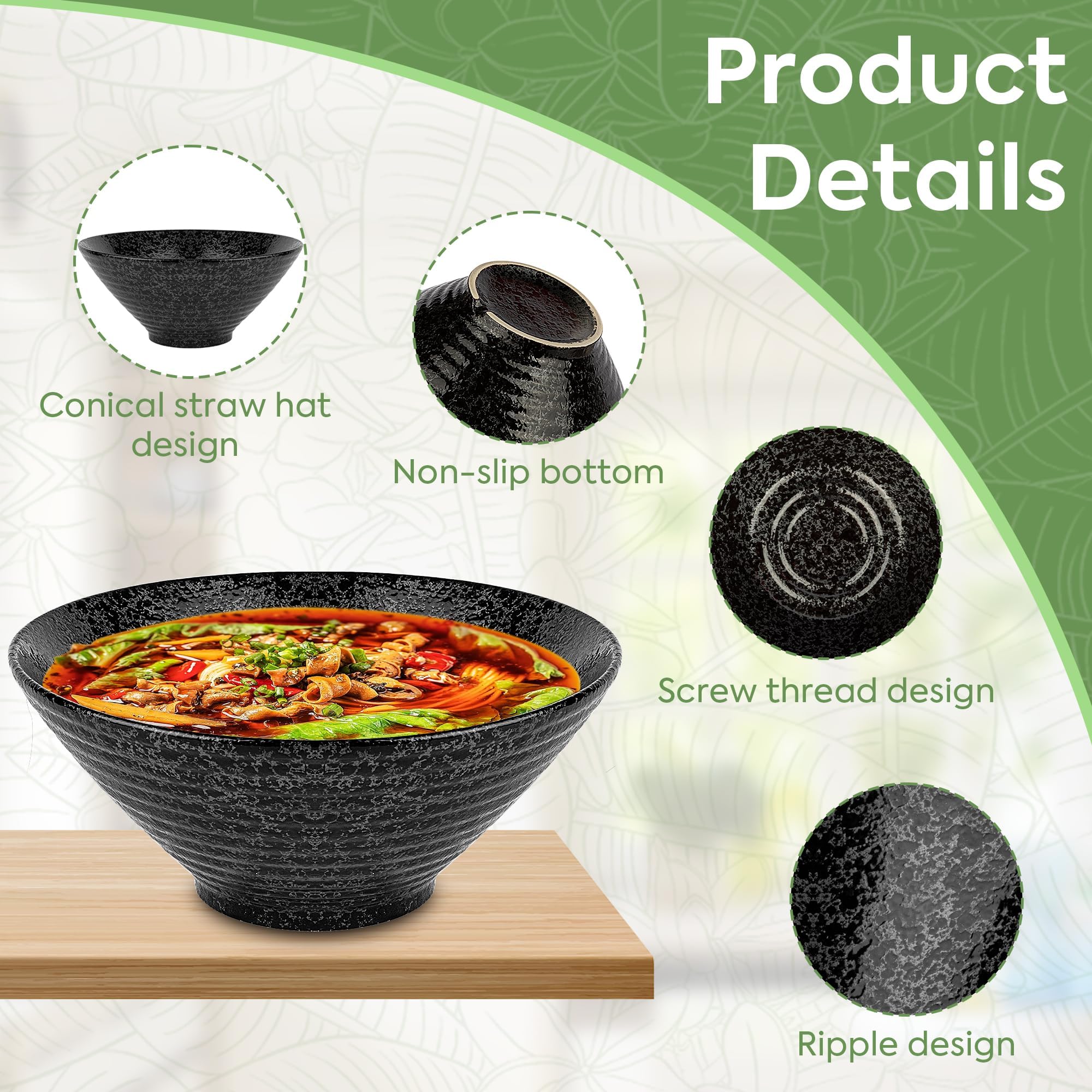 NJCHARMS ramen bowl is dishwasher-safe for easy cleaning