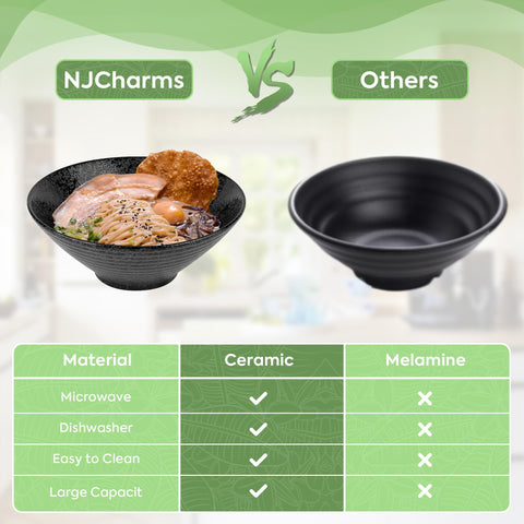 NJCHARMS ramen bowl spoon set included for easy serving