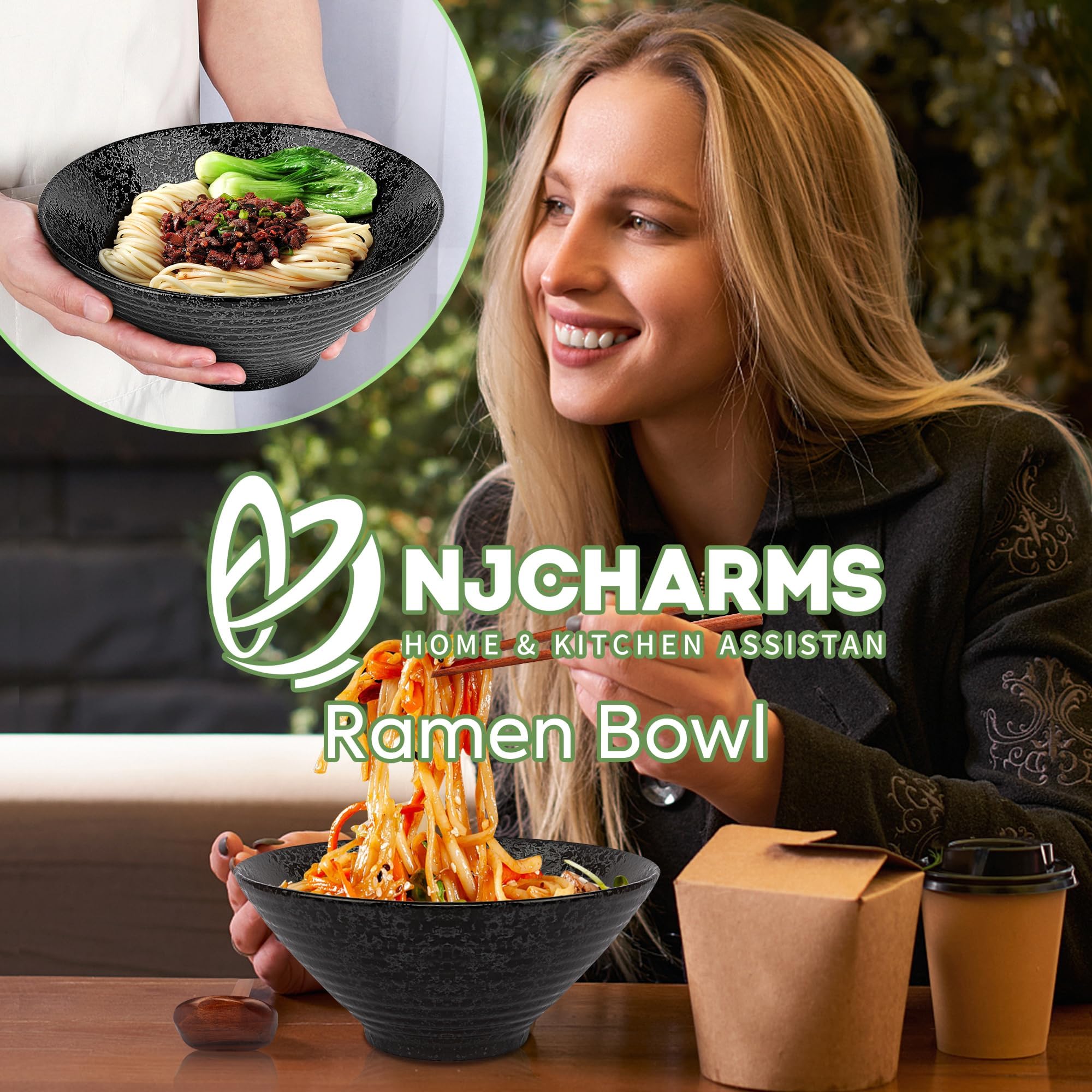 NJCHARMS ramen bowl table setting perfect for home dining