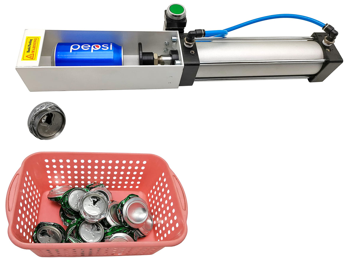 NKAIKE aluminum can crusher front view shows compact countertop design for recycling