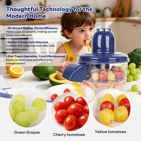 NKDFRI cordless rechargeable peeler with USB charging on display.