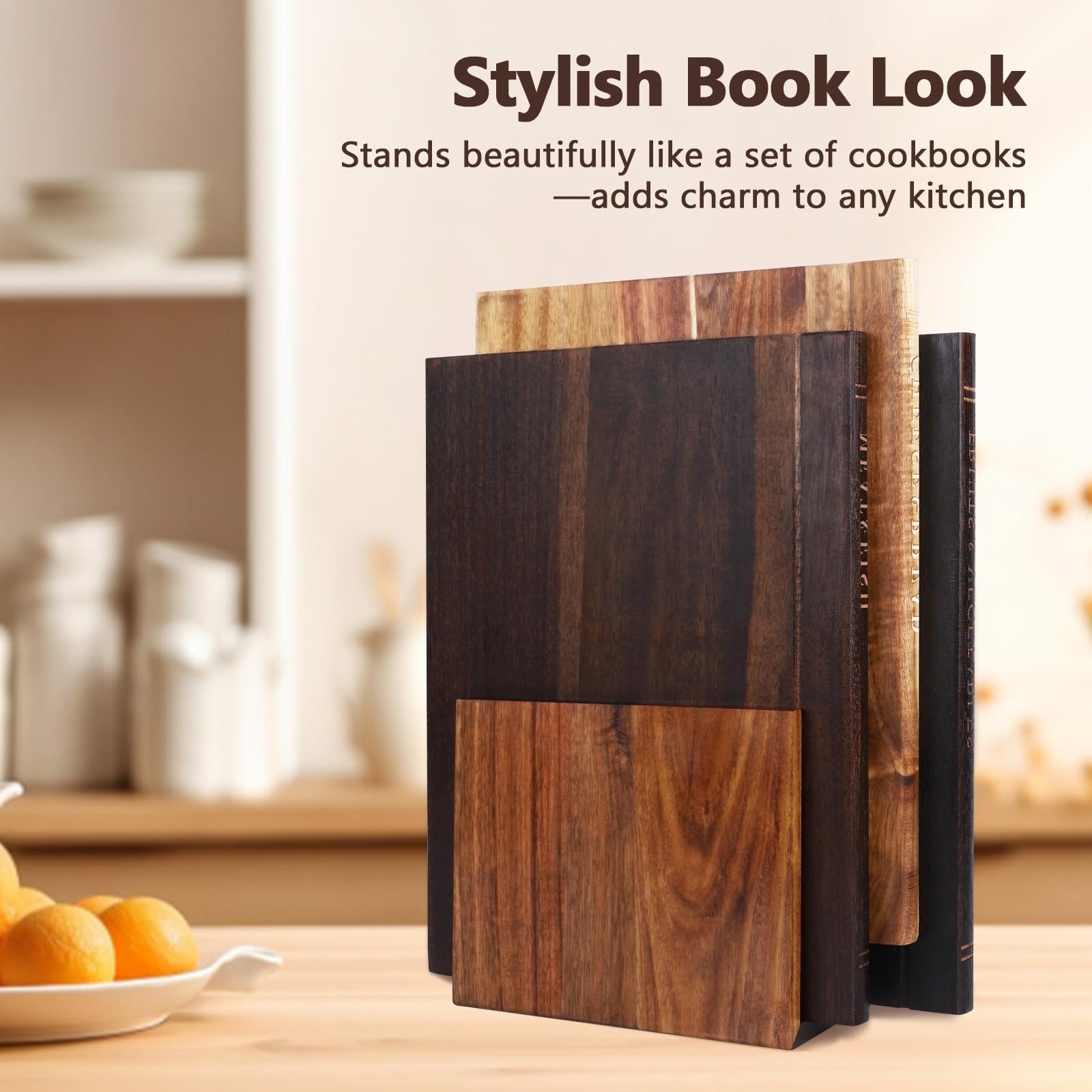 NKDFRI wooden stand with boards keeps counter tidy