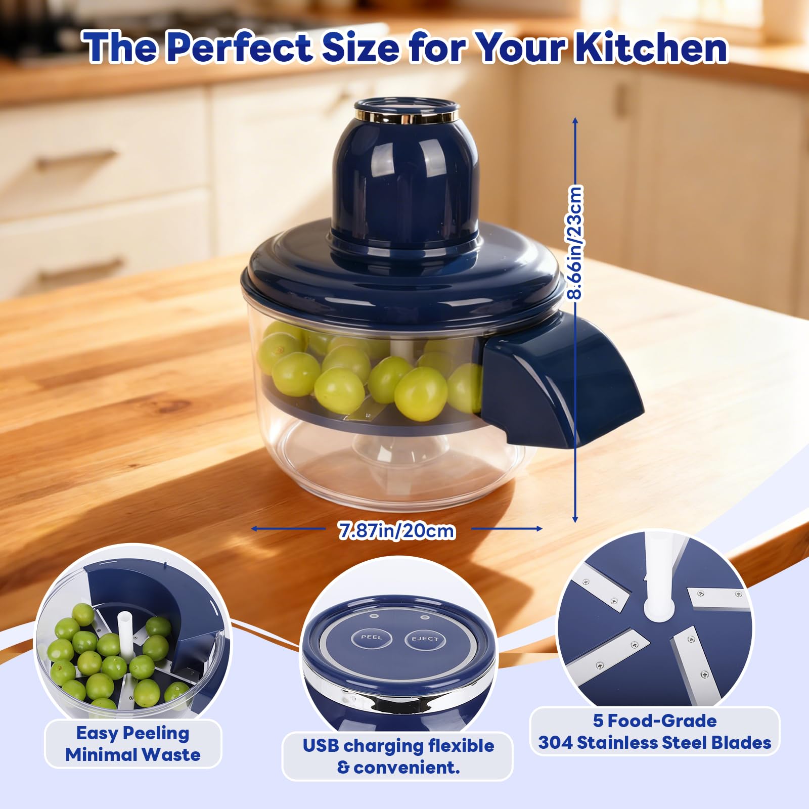 NKDFRI electric garlic peeler drum in use for easy skin removal.