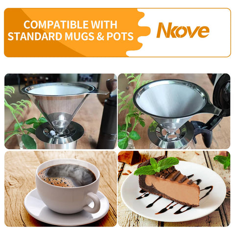 Nkove reusable dripper saves money by avoiding paper filters.