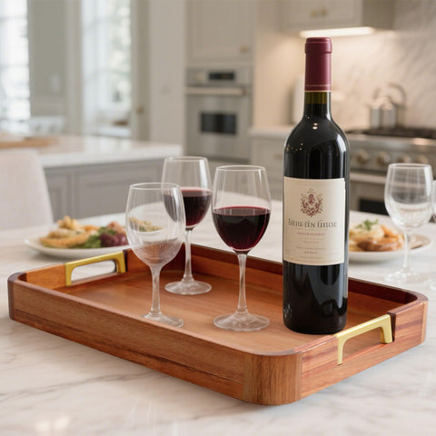 NLHL Durable acacia wood tray combines warmth with practical daily hosting use.