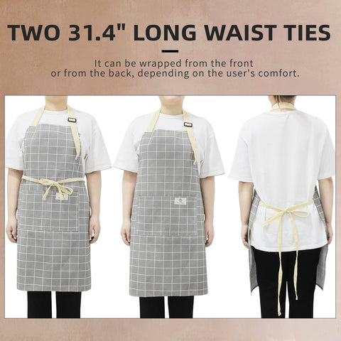 NLUS two-pocket kitchen apron is perfect for cooking, grilling, and crafting.