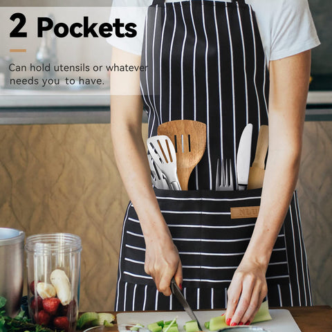 NLUS apron pocket layout showing middle pocket for utensils and phone.