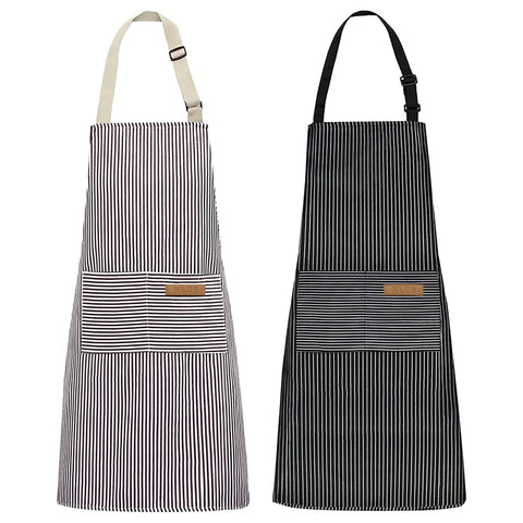 NLUS apron brown stripes front view with two pockets for tools