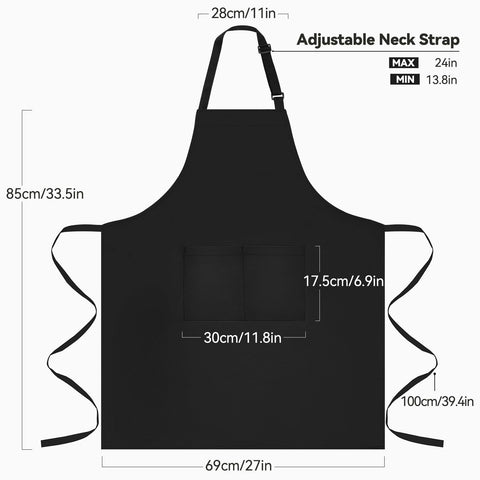 NLUS apron features two center pockets for tools, recipes, and phone