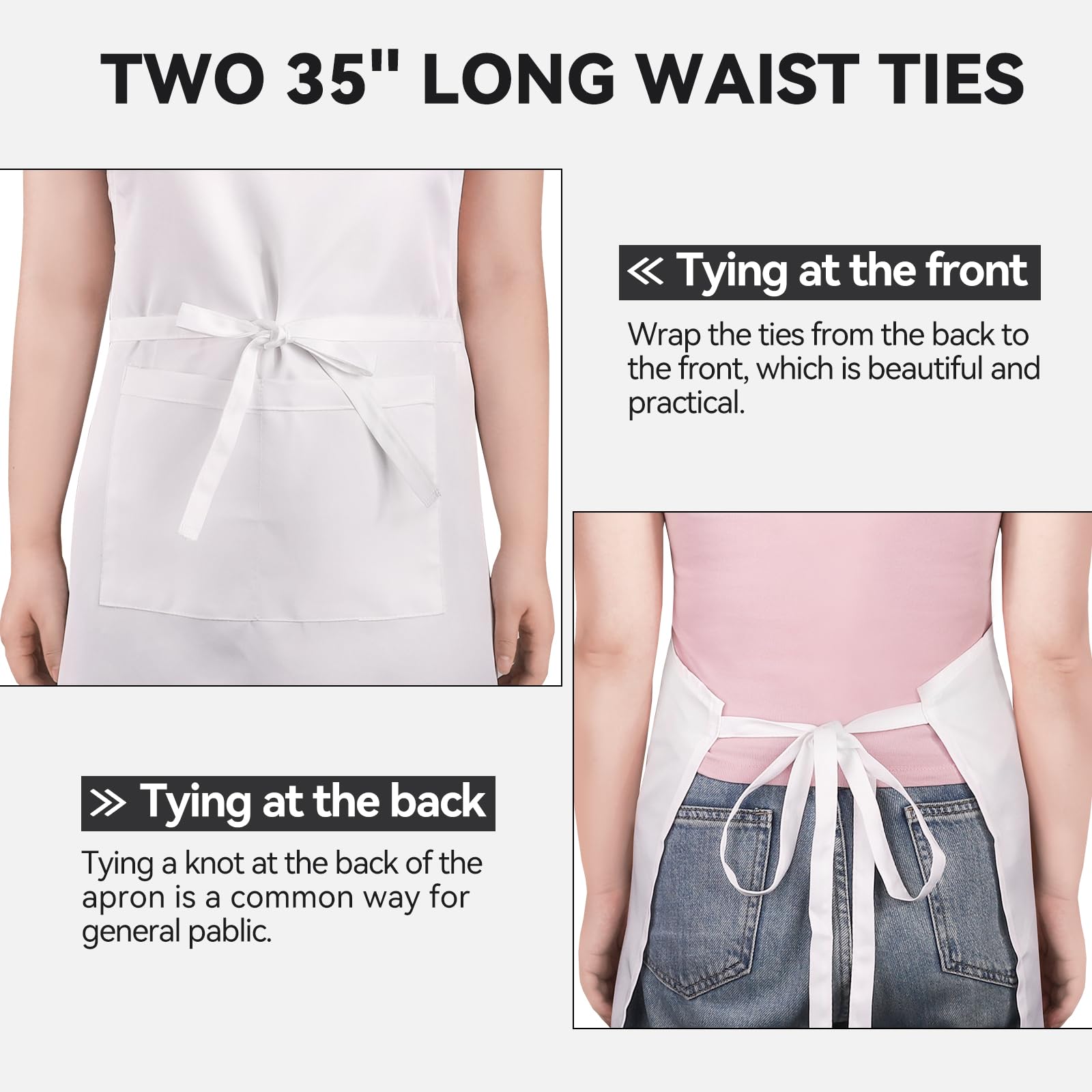 NLUS long waist ties wrap from front or back for custom fit.