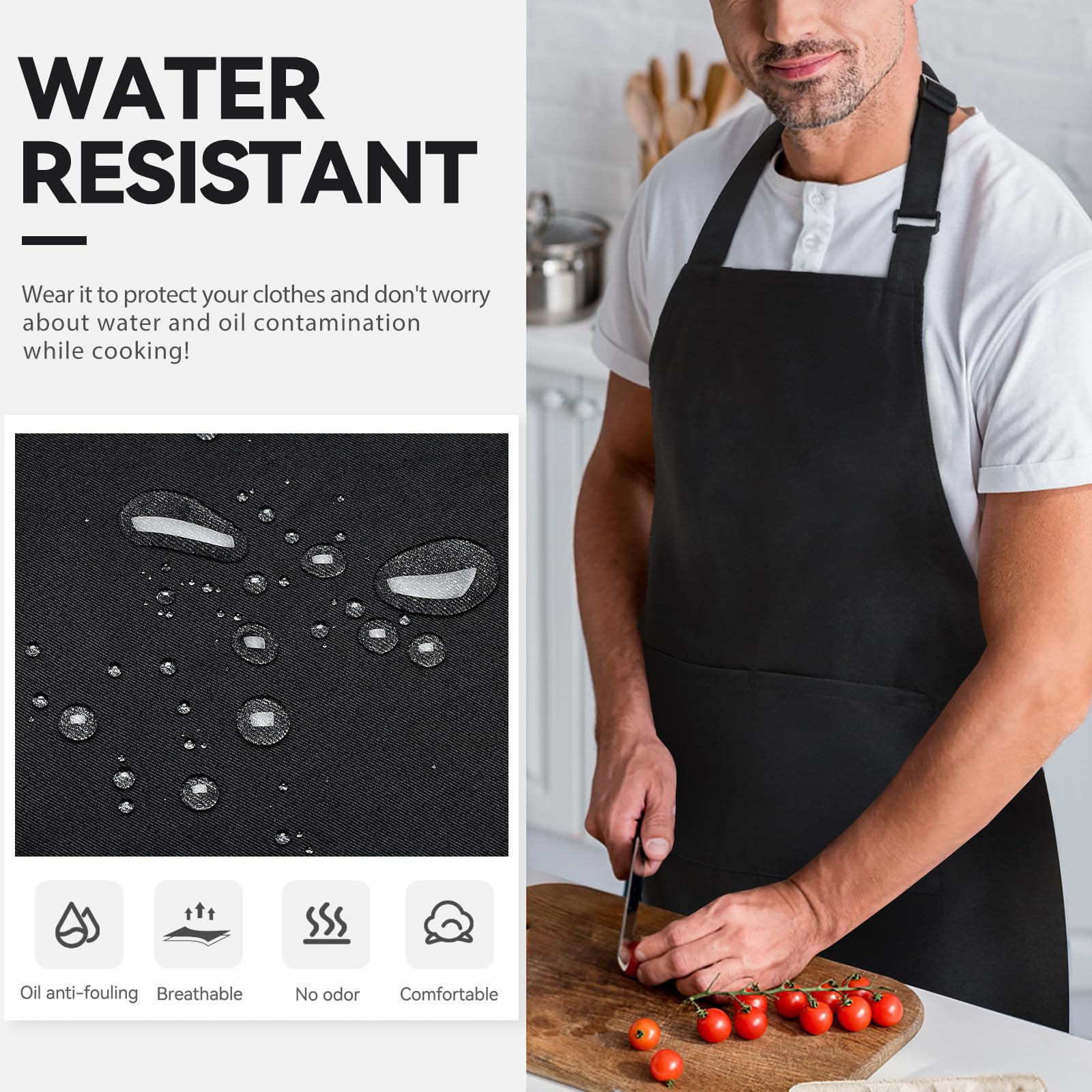 NLUS apron with water-resistant coating protects clothing from splashes and stains