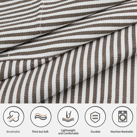 NLUS brown pinstripe apron adjustable neck strap for a comfortable fit