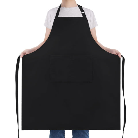 NLUS black chef apron offers full chest-to-knee coverage for home and professional kitchens