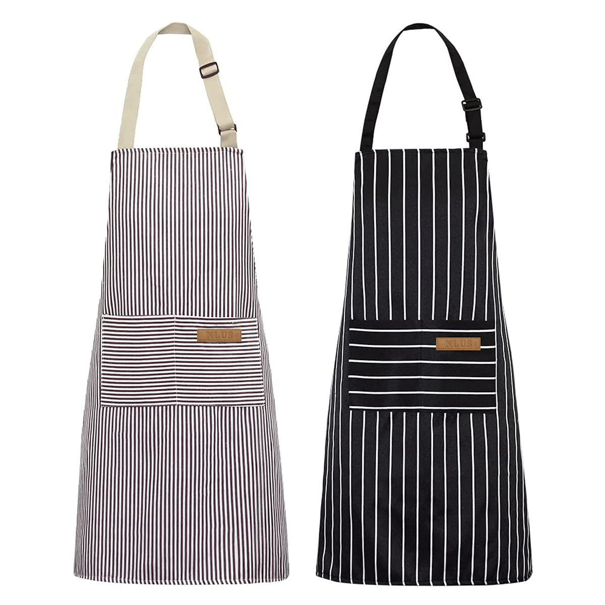 NLUS kitchen apron with two pockets keeps tools and phone within reach.