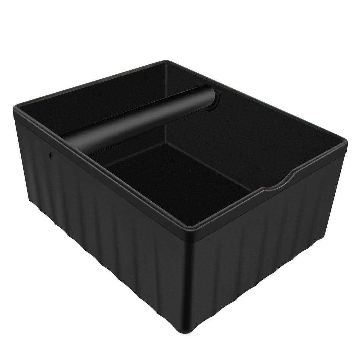 NMW earthmone espresso knock box in black with durable build protecting the portafilter