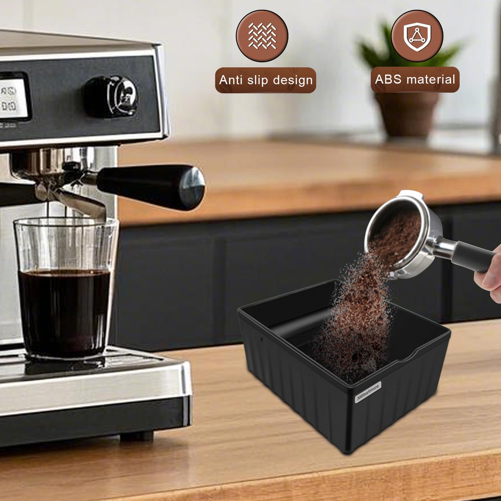 NMW earthmone large opening facilitates quick emptying of grounds