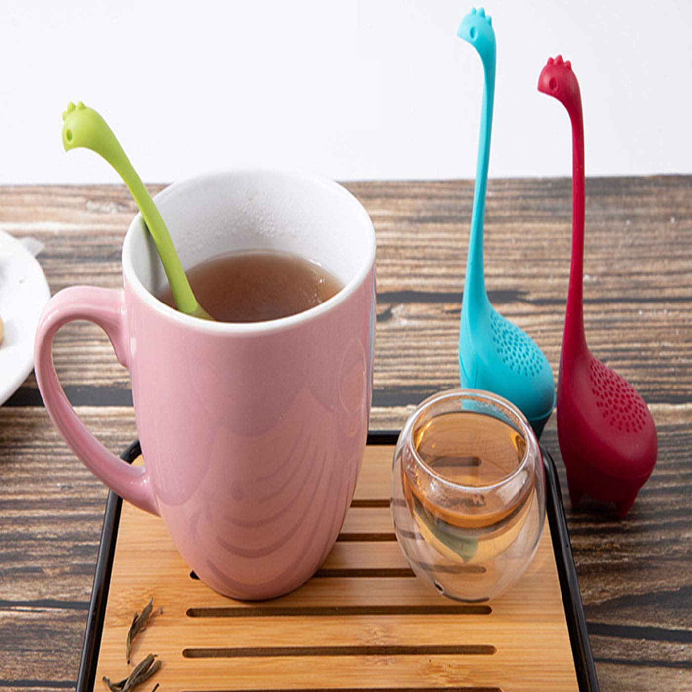 No Branded dinosaur tea infuser in cup for simple brewing