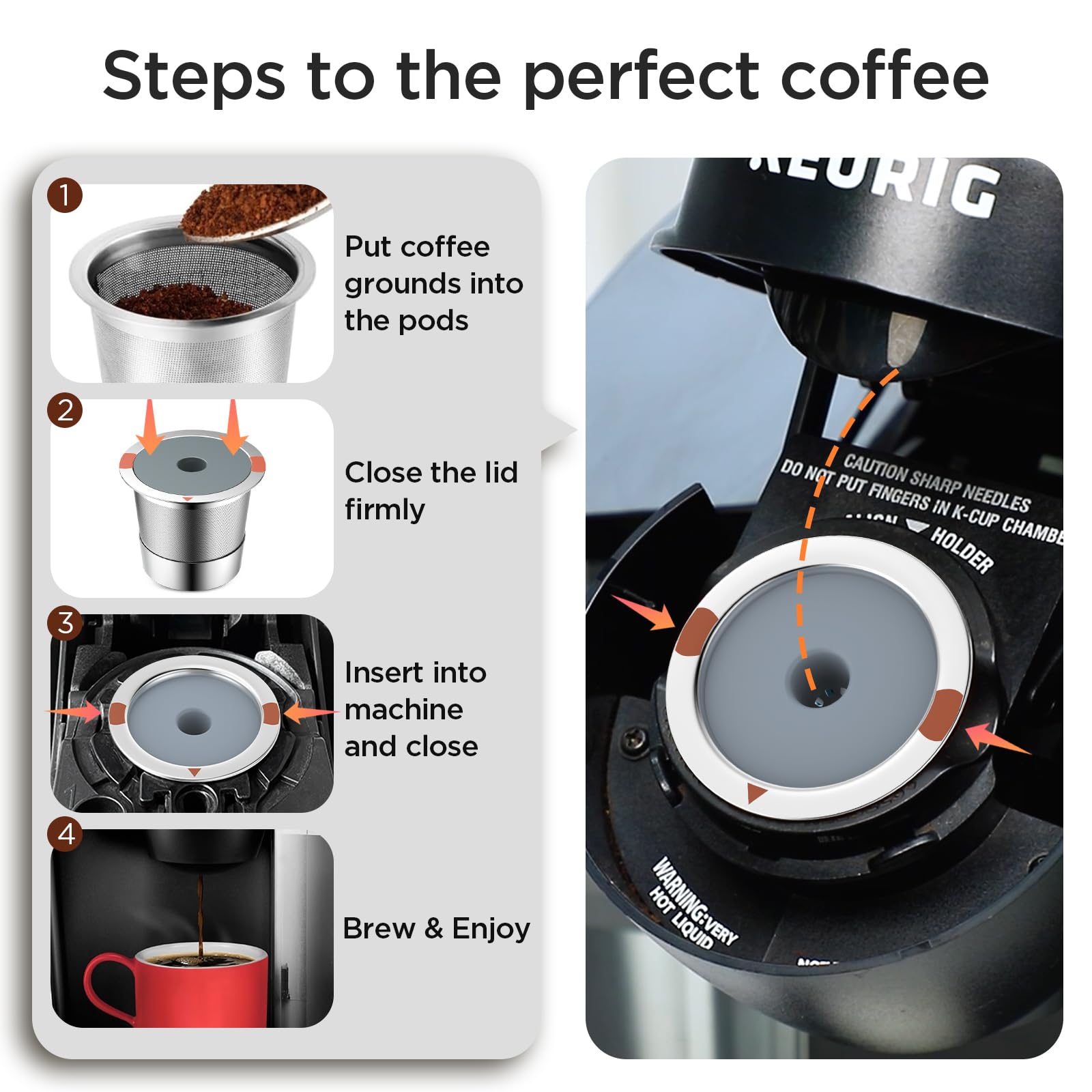 Noalto reusable K-Cups are dishwasher safe for easy cleaning.