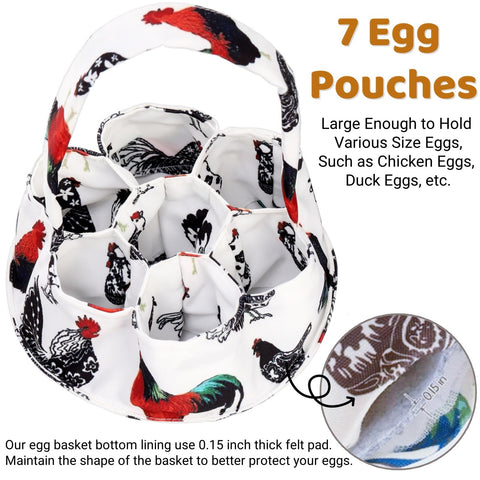 Noamus canvas egg basket with cushioned bottom protects fresh eggs during transport.