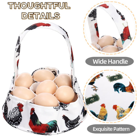 Noamus egg basket with 15-inch handle, easy to carry around for daily egg gathering.