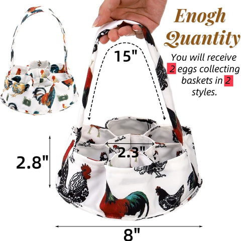 Noamus mini canvas egg basket with seven pouches, organizes eggs quickly during collection.