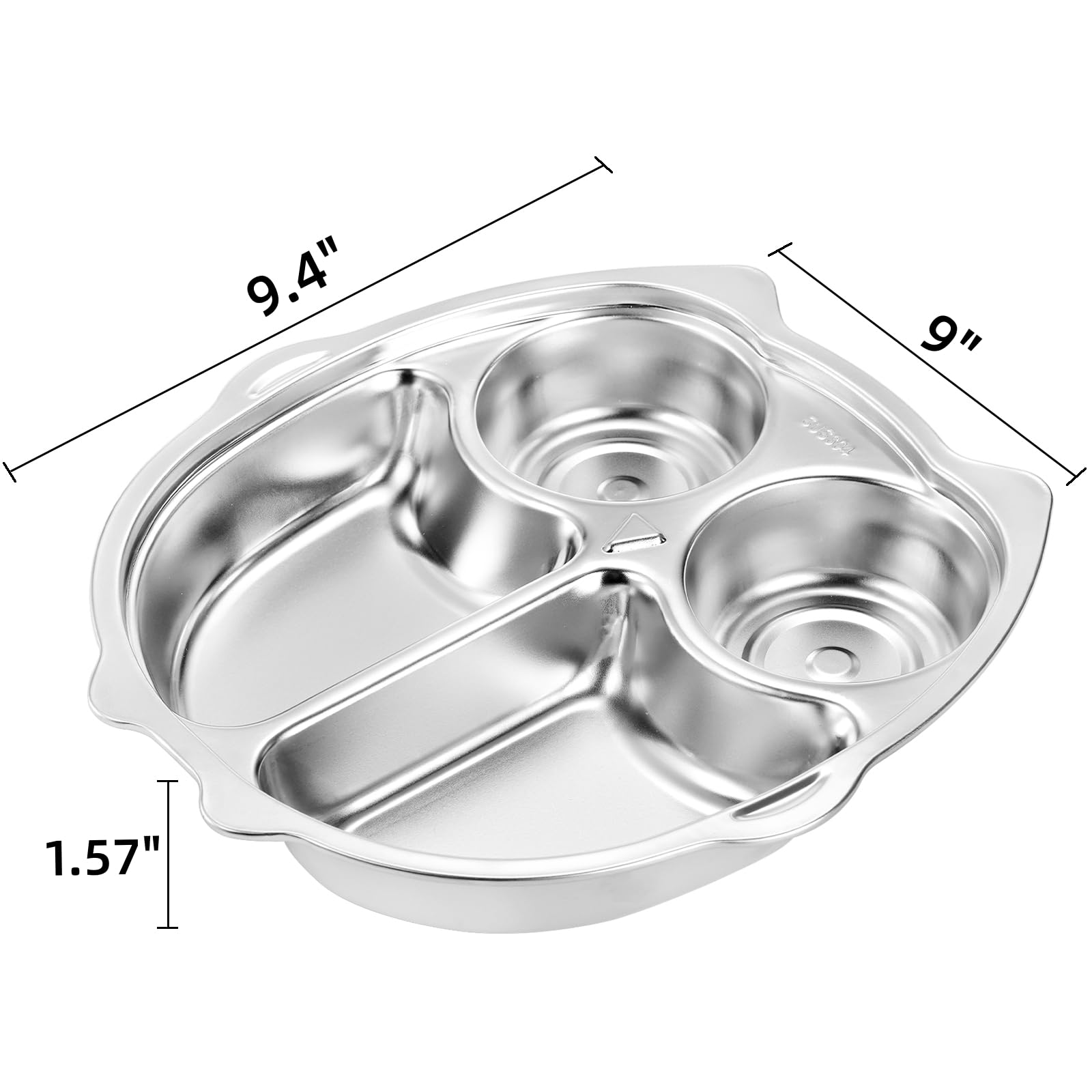 Noamus four-compartment plate keeps foods separated and organized
