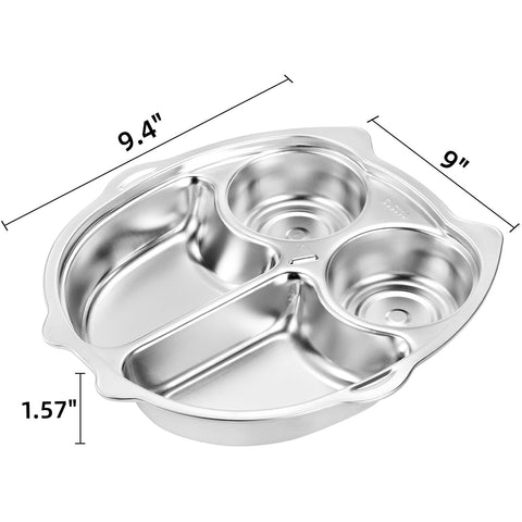 Noamus four-compartment plate keeps foods separated and organized