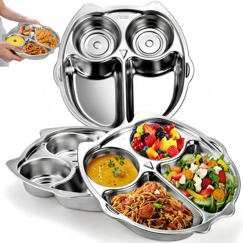 Noamus owl-shape 9-inch divided plate for balanced meals