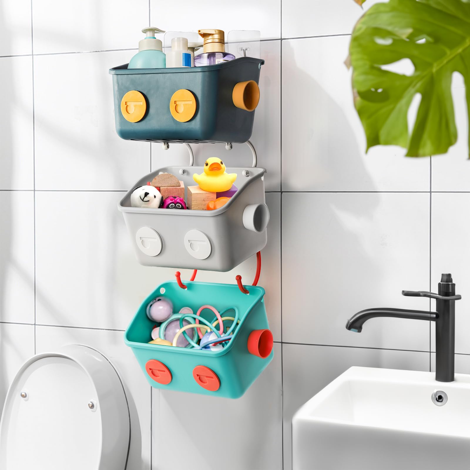 Noamus hook-set and wall hook combination for easy, no-drill mounting.