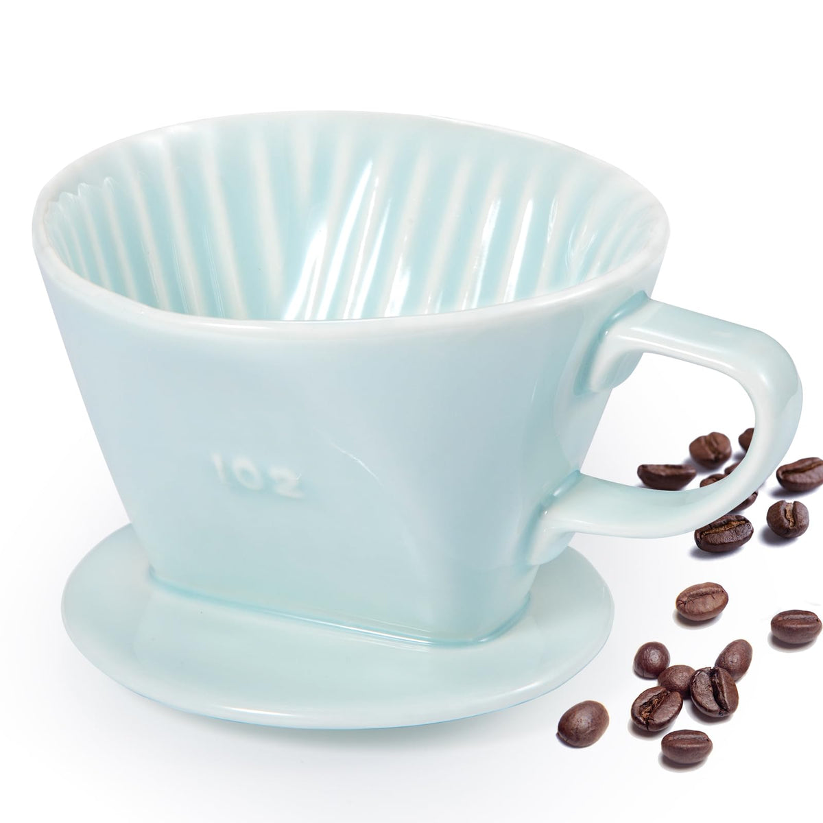 Noarixa pour-over ceramic dripper with three holes and flat bottom for even flow.
