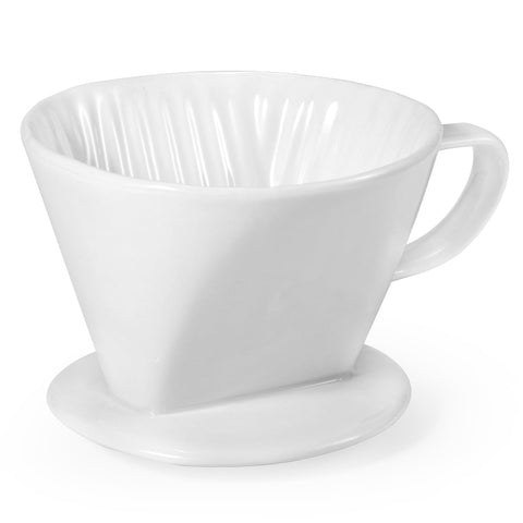 Noarixa pour over dripper front view showing three-hole design for steady extraction.