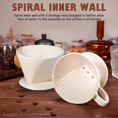 In-use scene with cup demonstrates easy manual brew at home.