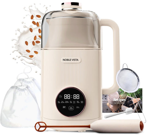 Noble Vista 8-in-1 nut milk maker front view enhances kitchen style and efficiency.
