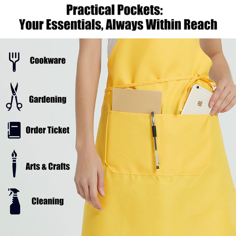 NOBONDO 2 roomy pockets help organize tools, brushes, or recipes.