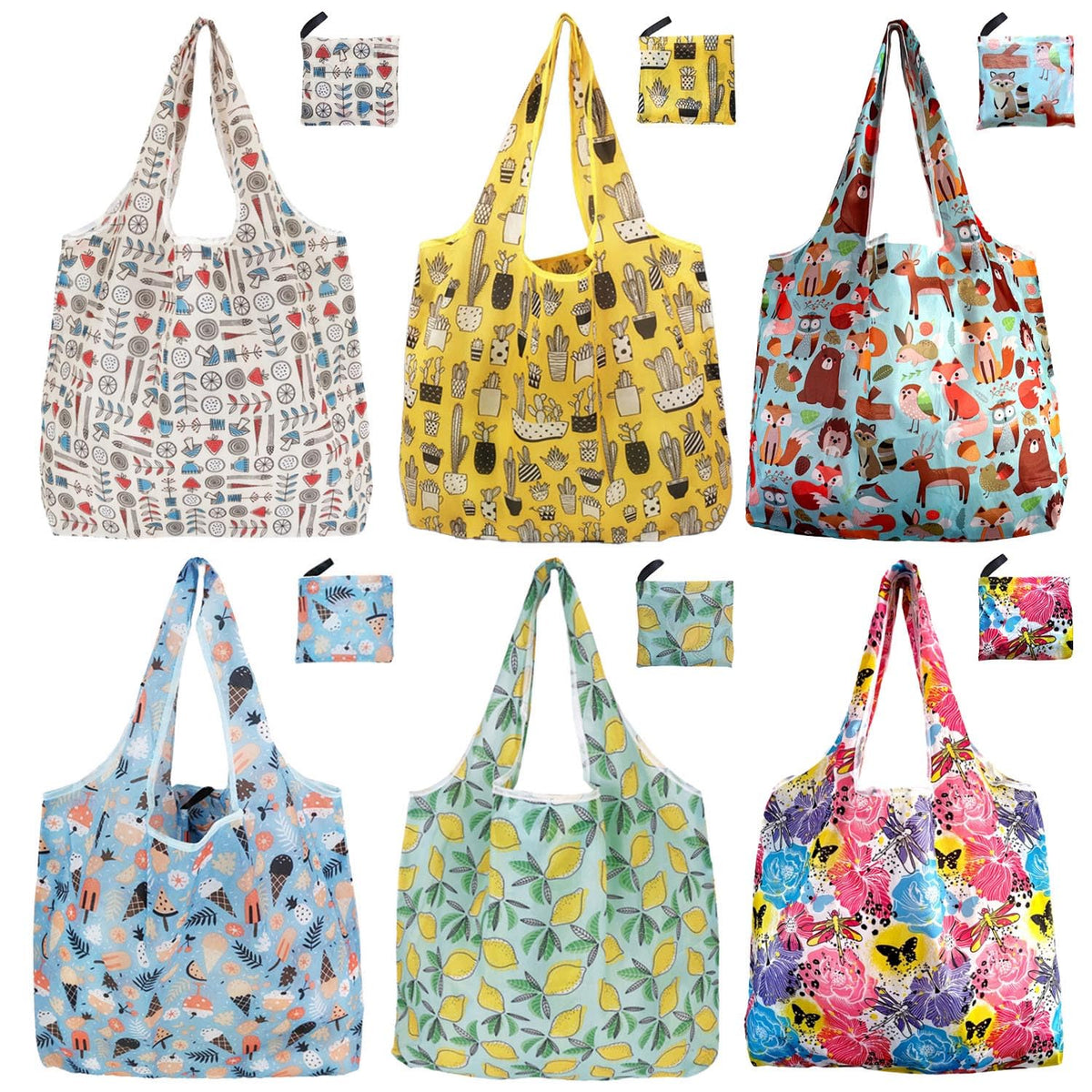 Noilk reusable bags folded in the pocket for easy carry and storage