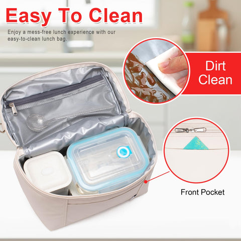 NOL lunch bag cream detachable shoulder strap offers versatile carry options