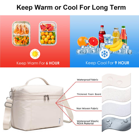 NOL lunch bag cream interior with zip mesh pocket for organizing small items