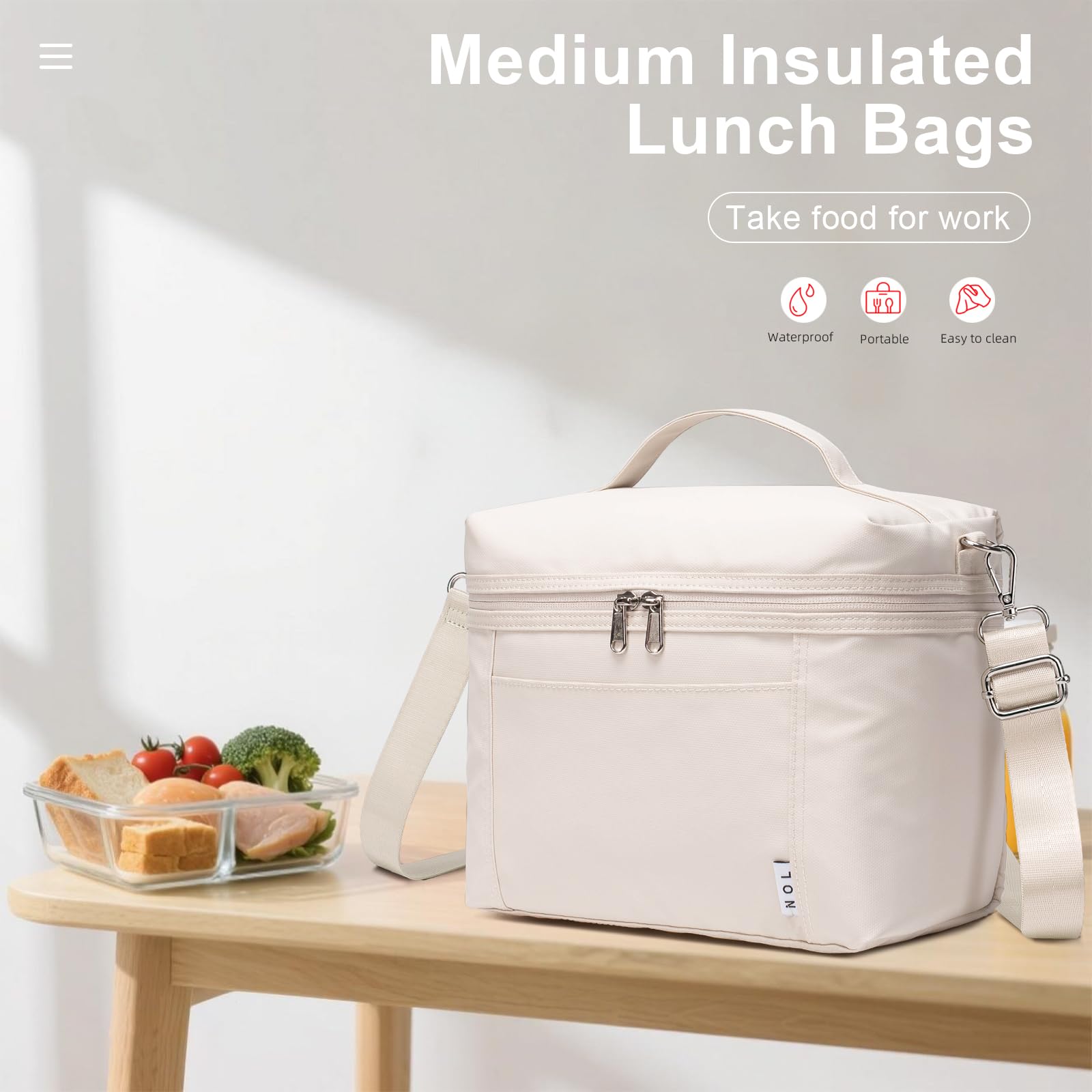 NOL lunch bag cream small 4L size ideal for compact lunches