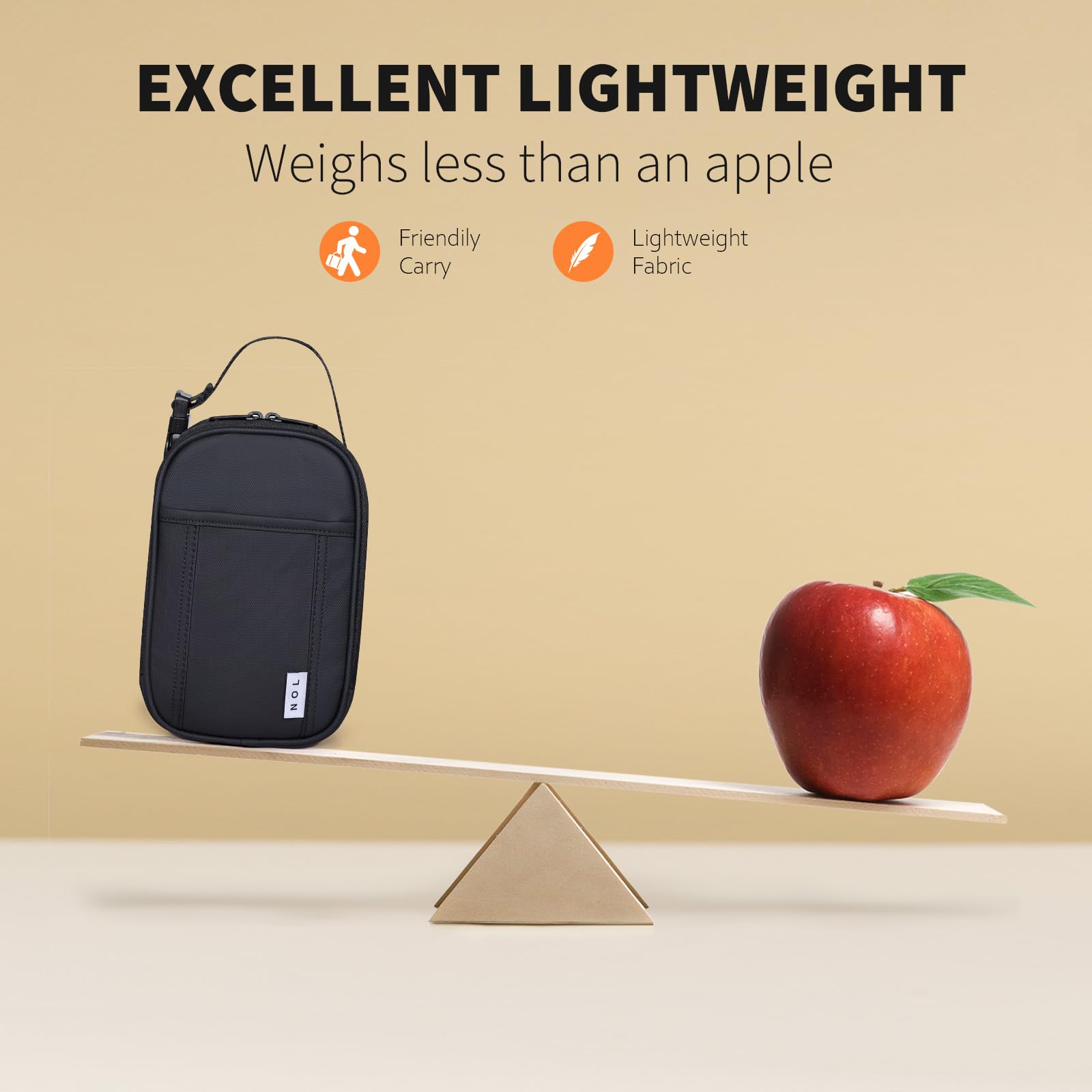 NOL lunch bag interior mesh pocket for utensils and small items