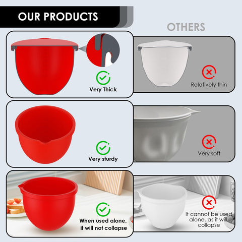 Silicone Bowl Liners for KitchenAid Tilt-Head 5 Qt offer easy cleanup with non-stick surface.